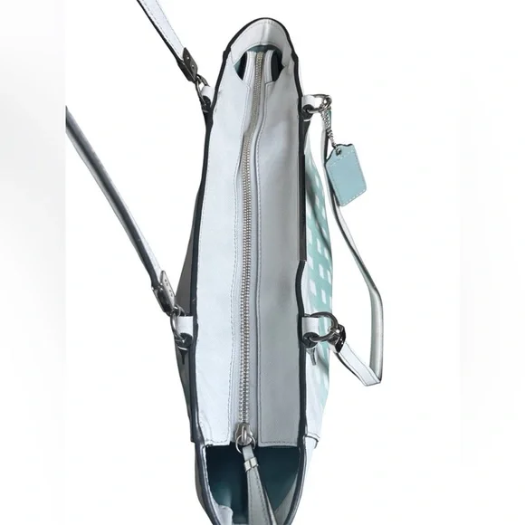 Coach Madison East/West Tote in Gingham Saffiano Leather - Picture 3 of 10